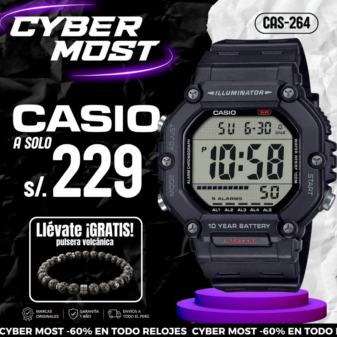 Reloj Casio AE-1600H-1A Hombre Resina | CAS-264