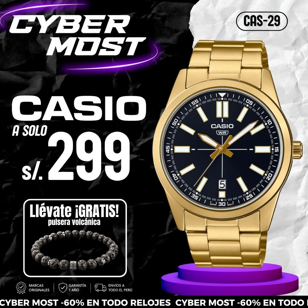 Reloj Casio MTP-VD02G-1E Hombre Acero Dorado