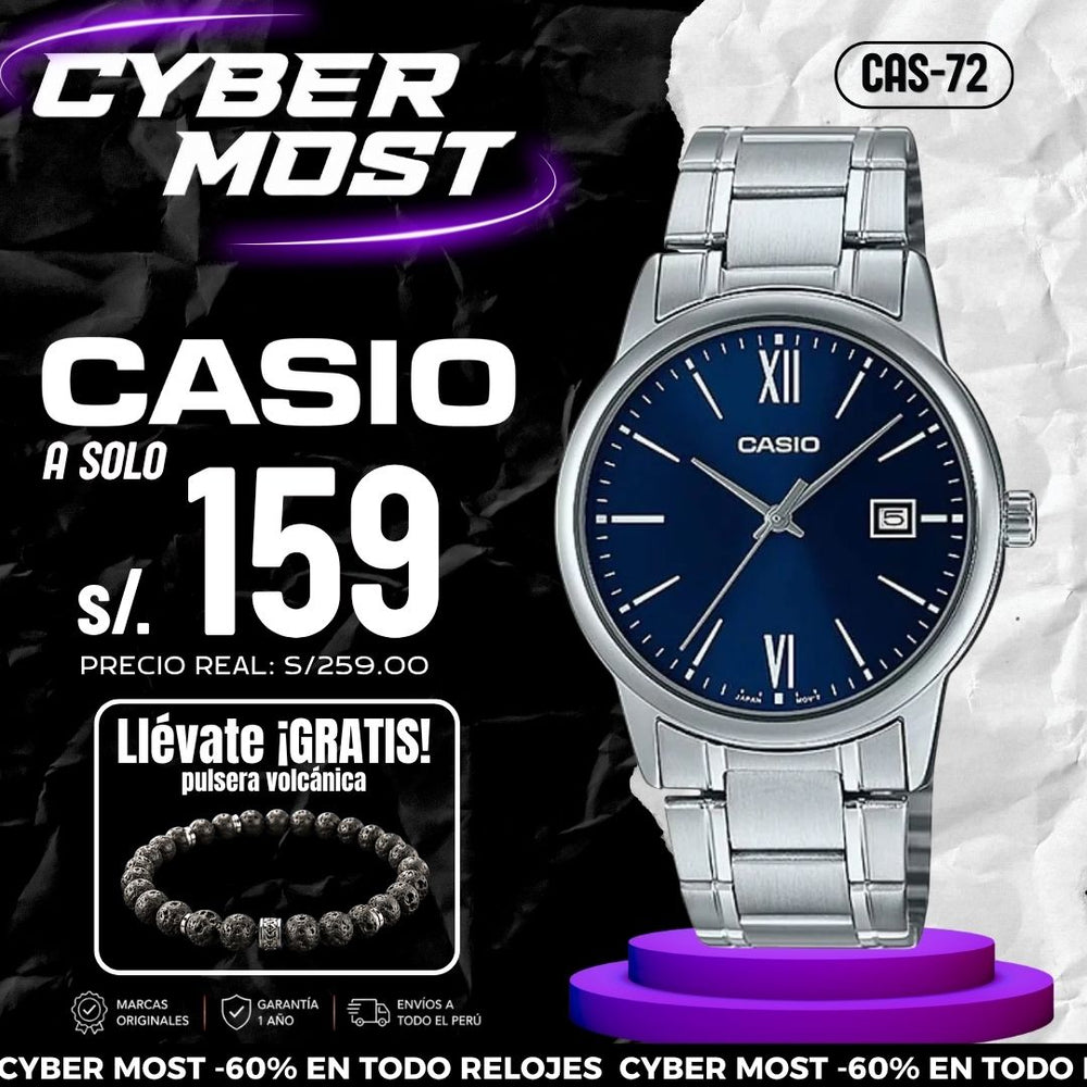 Reloj Casio MTP-V002D-2B3 Hombre Acero Plateado