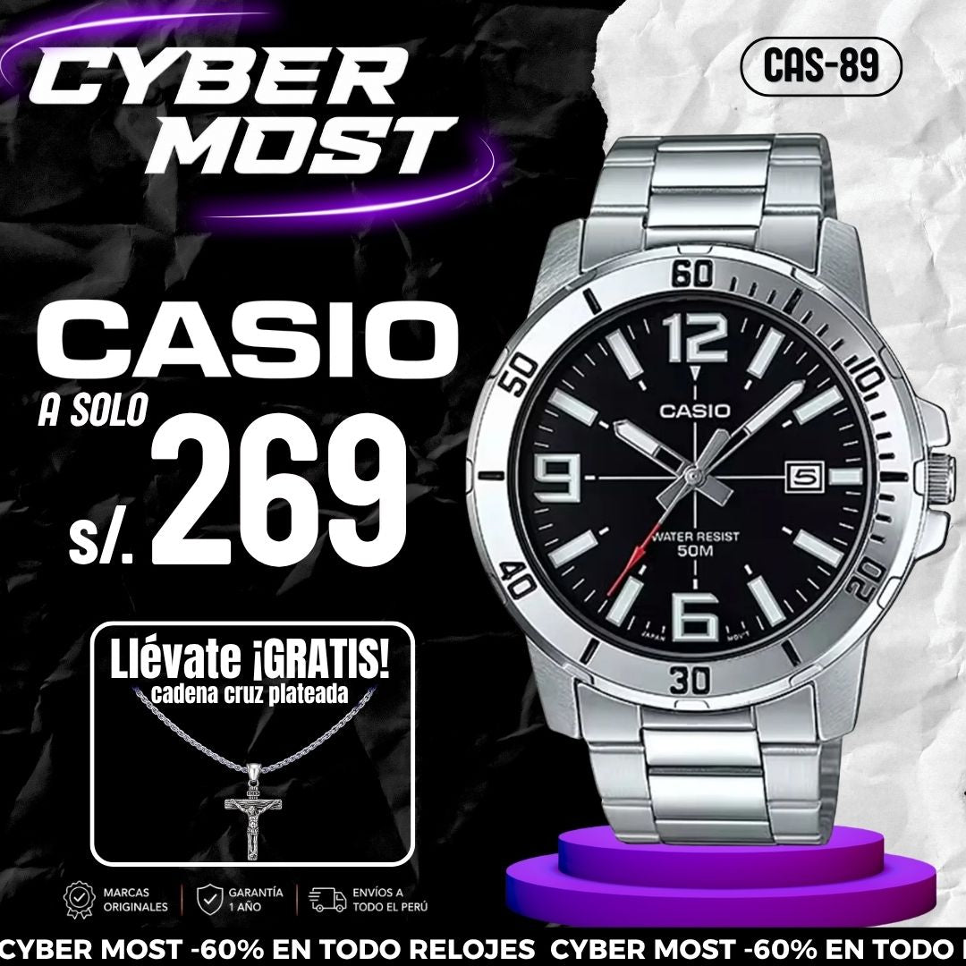 Reloj Casio MTP-VD01D-1BV Hombre Acero Plateado