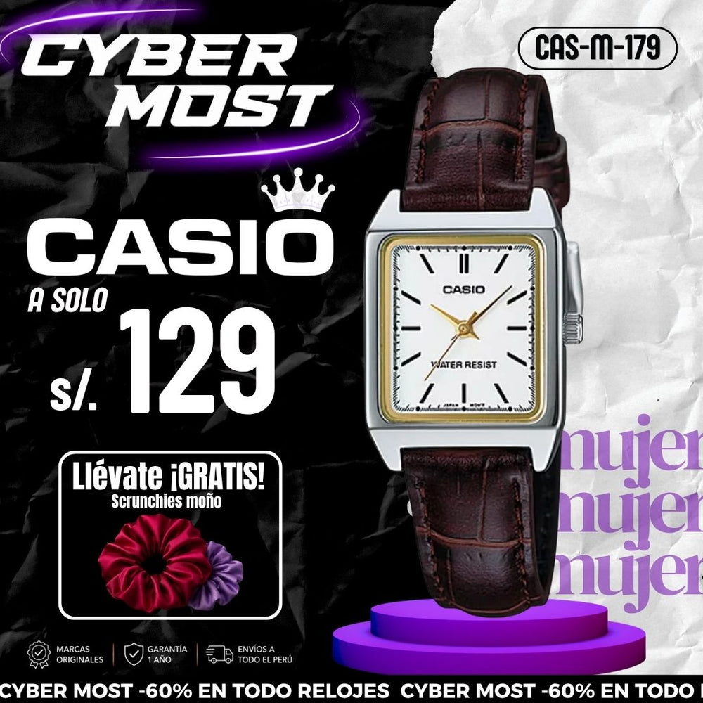 Reloj Casio LTP-V007L-7E2 Mujer Cuero | CAS-M-179