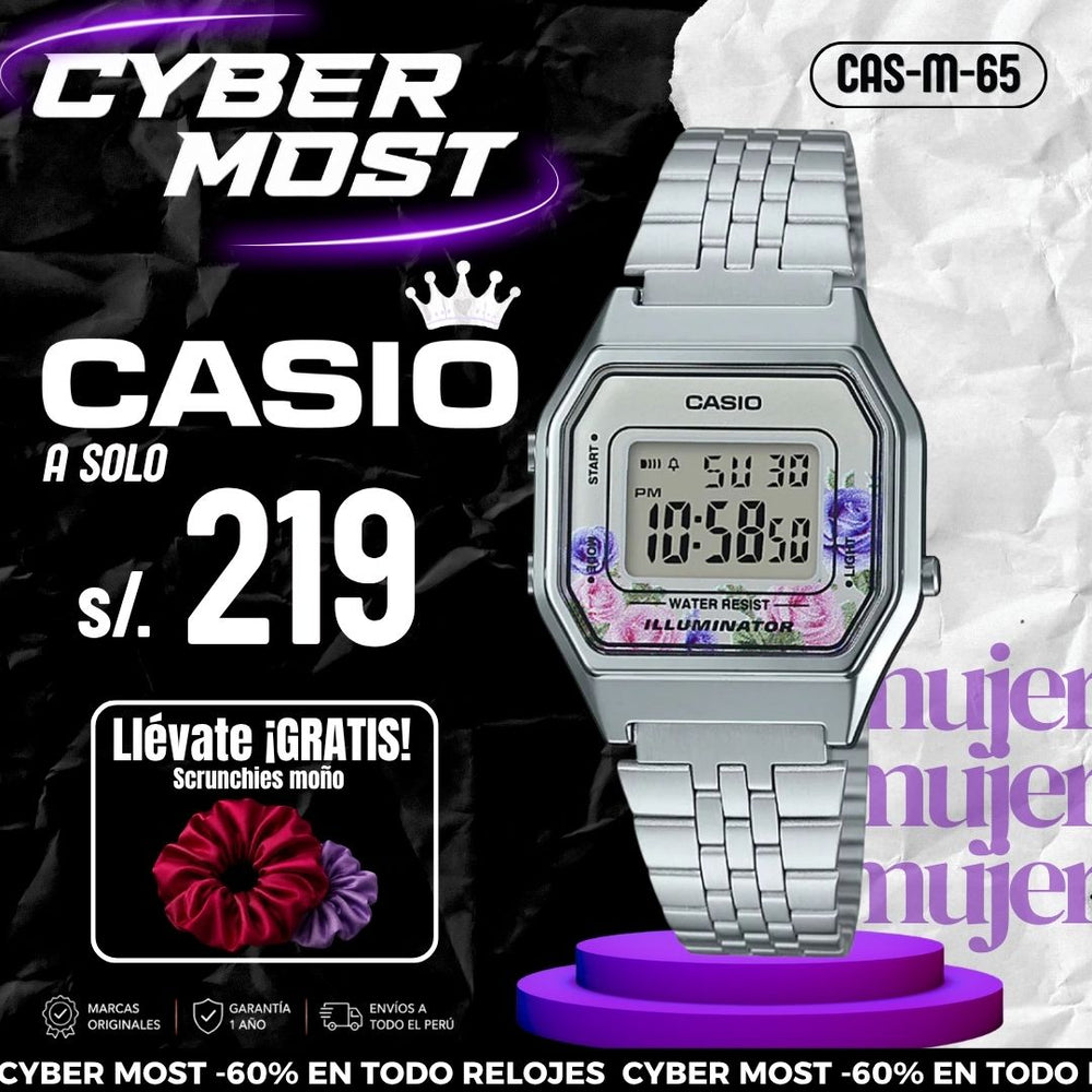 Reloj Casio LA680WA-4C Mujer Acero Plateado