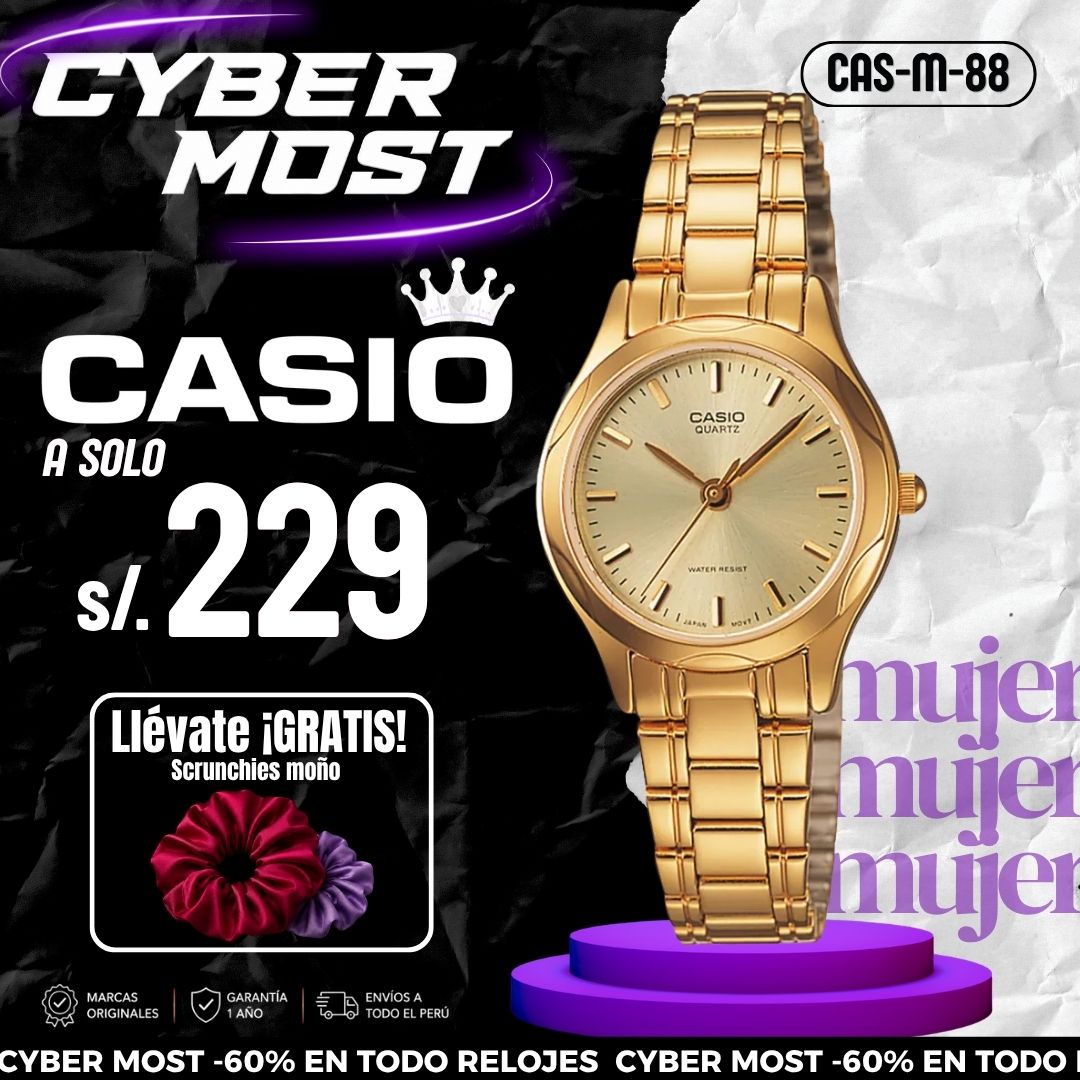 Reloj Casio LTP-1275G-9ADF Mujer Acero Dorado | CAS-M-88