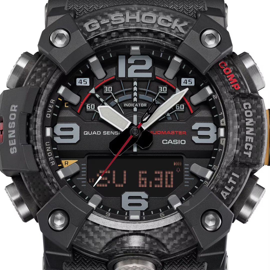 Reloj Casio G-Shock Mudmaster GG-B100X-1A negro puesto en la muñeca de un hombre