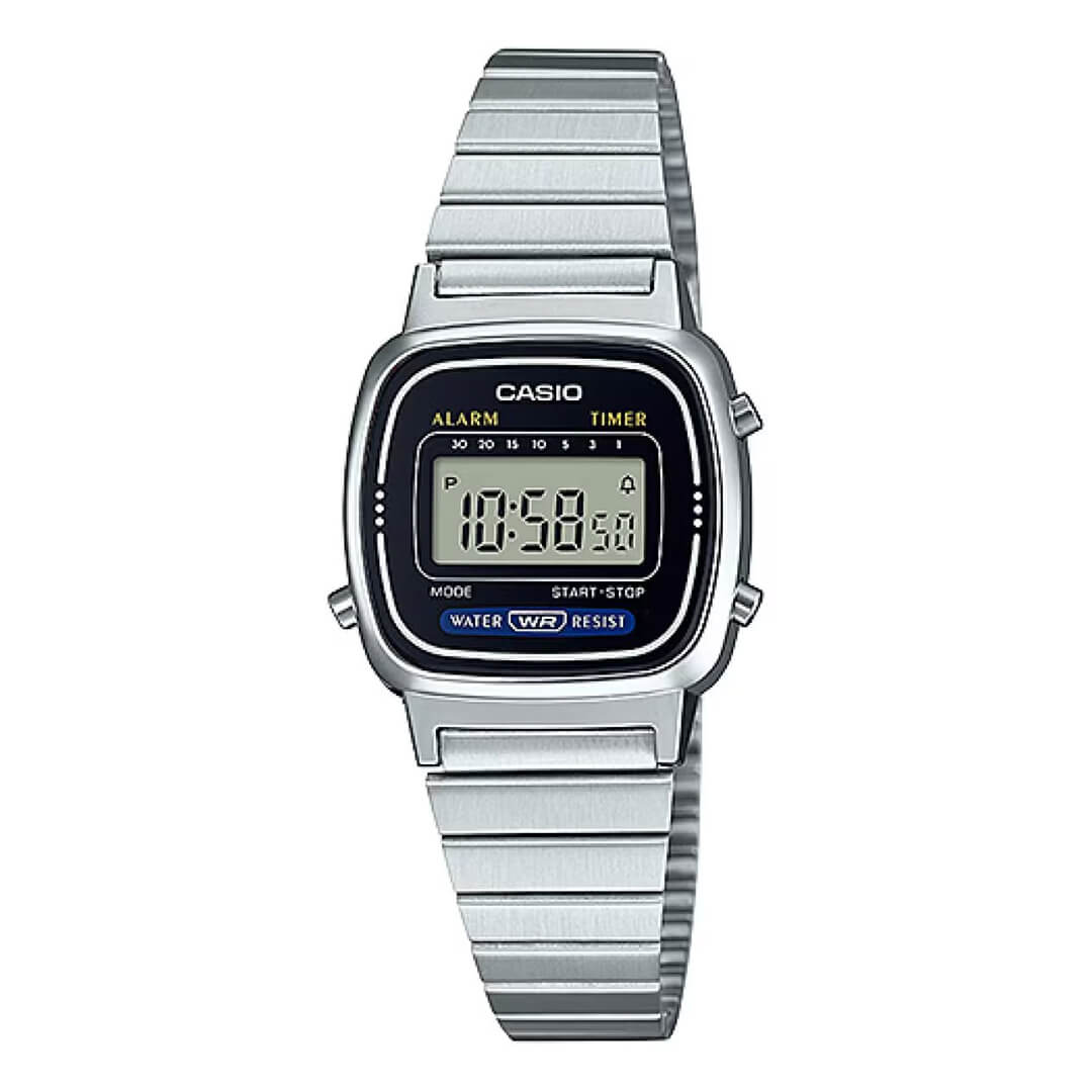 Reloj Casio LA670WA-1DF Mujer Digital Acero Plateado | CAS-M-104