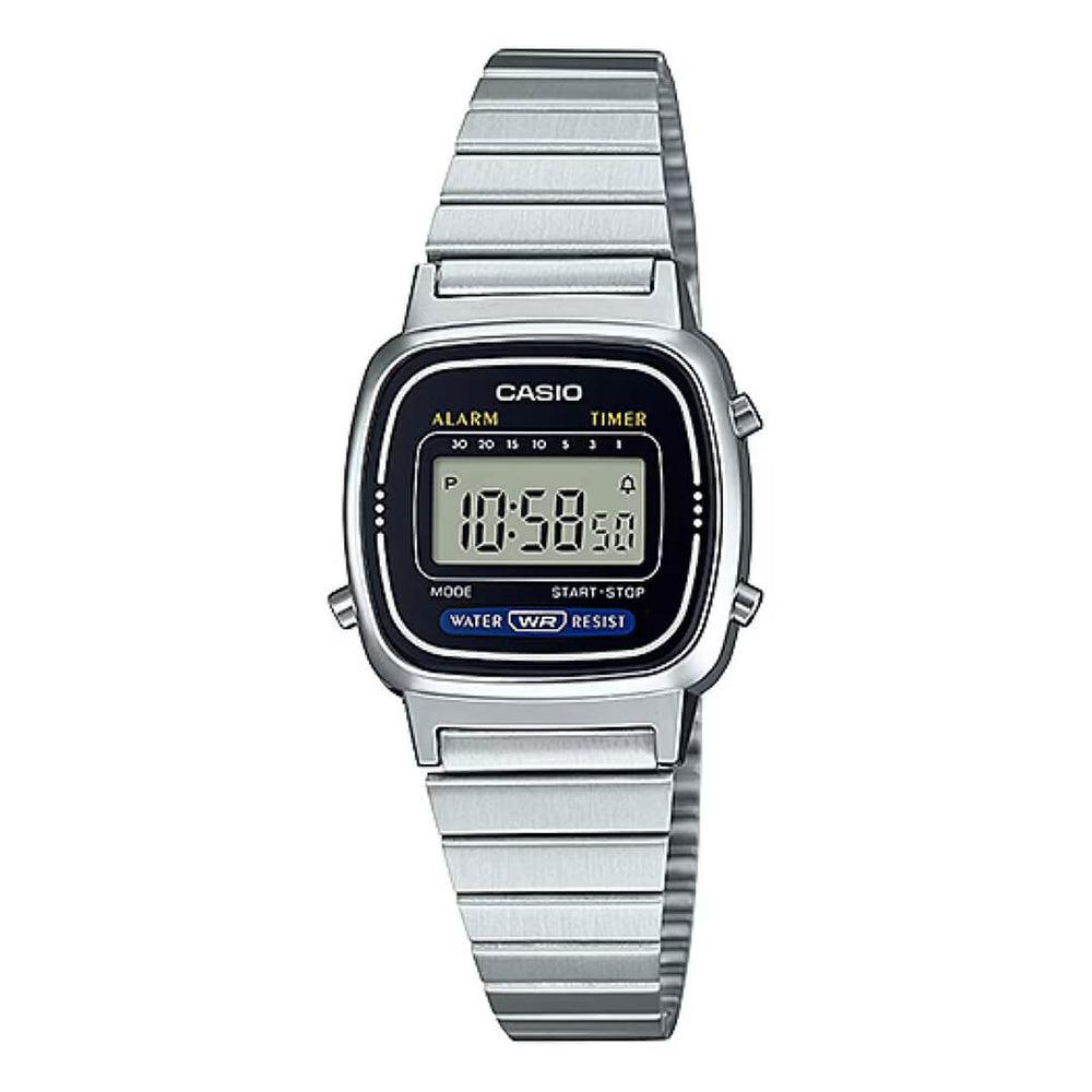 Reloj Casio LA670WA-1DF Mujer Digital Acero Plateado | CAS-M-104
