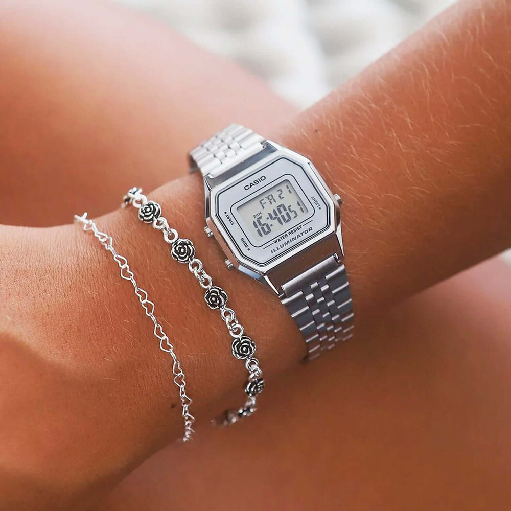 Reloj Casio LA680WA-7DF Mujer Acero Plateado | CAS-M-98