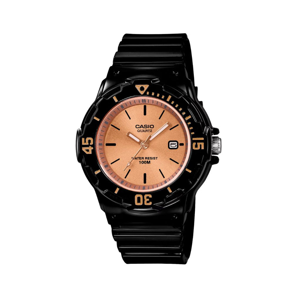 Reloj Casio LRW-200H-9E2VDF Mujer Resina Negro Oro Rosa| CAS-M-82