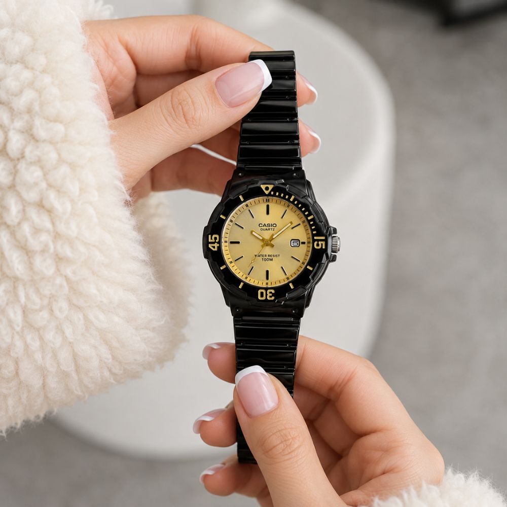 Reloj Casio LRW-200H-9EV Mujer Resina Negro | CAS-M-165