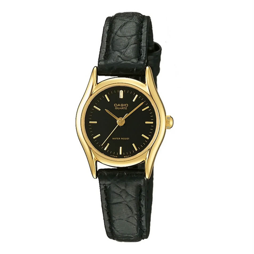 Reloj Casio LTP-1094Q-1A dorado con esfera negra para mujer