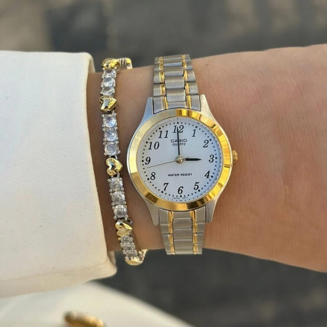 Reloj Casio LTP-1128G-7B Mujer Acero Plateado | CAS-M-140