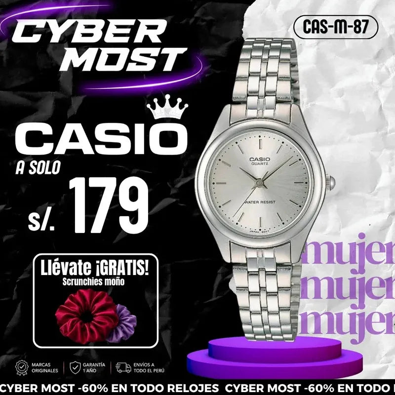 Reloj Casio LTP-1129A-7ARDF Mujer Plateado | CAS-M-87