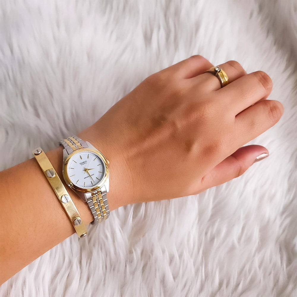 Reloj Casio LTP-1129G-7ARDF Mujer Acero Plateado Dorado | CAS-M-93