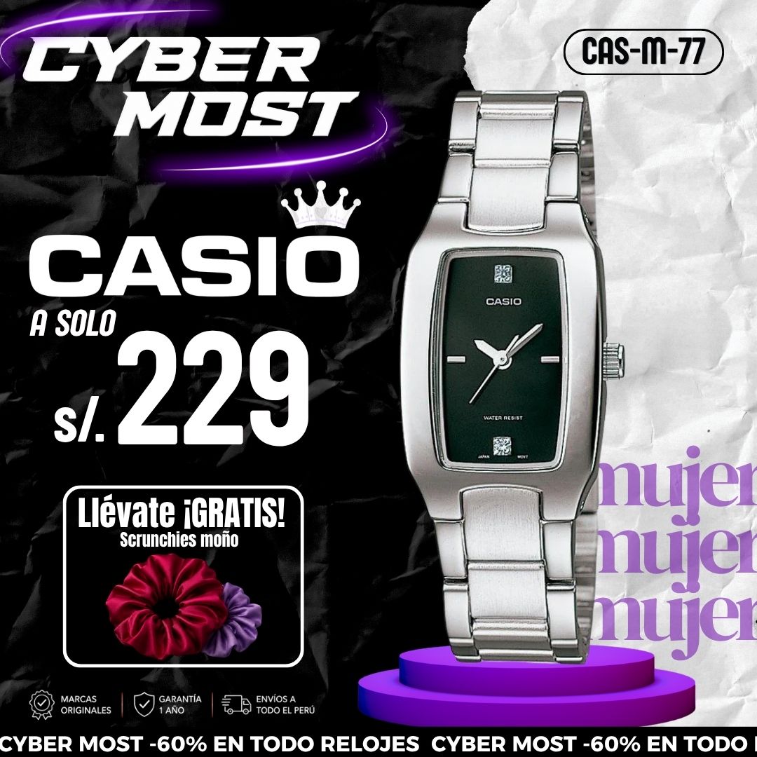 Reloj Casio LTP-1165A-1C2DF Mujer Acero Plateado | CAS-M-77