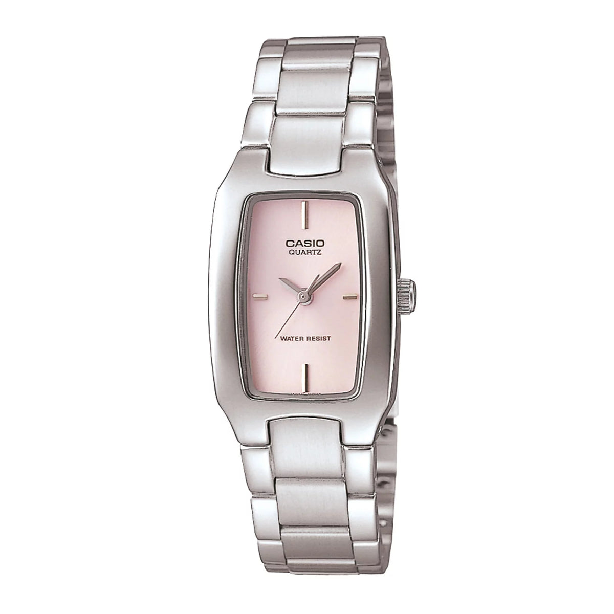 Reloj Casio LTP-1165A-4CDF plateado con esfera rosa para mujer