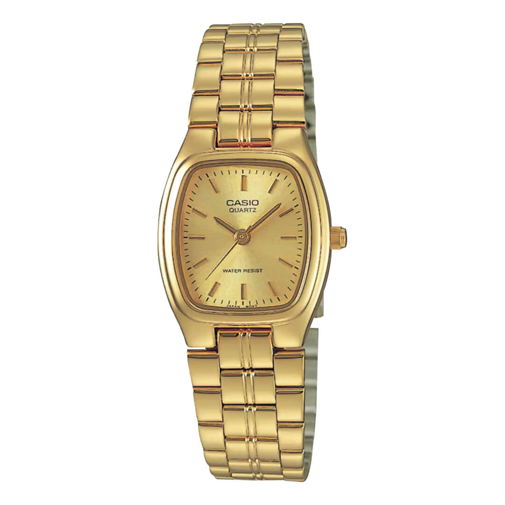 Reloj Casio LTP-1169N-9A mujer con brazalete de acero dorado y diseño elegante.