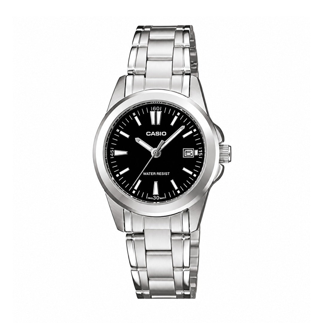 Reloj Casio LTP-1215A-1A para mujer de acero inoxidable plateado.