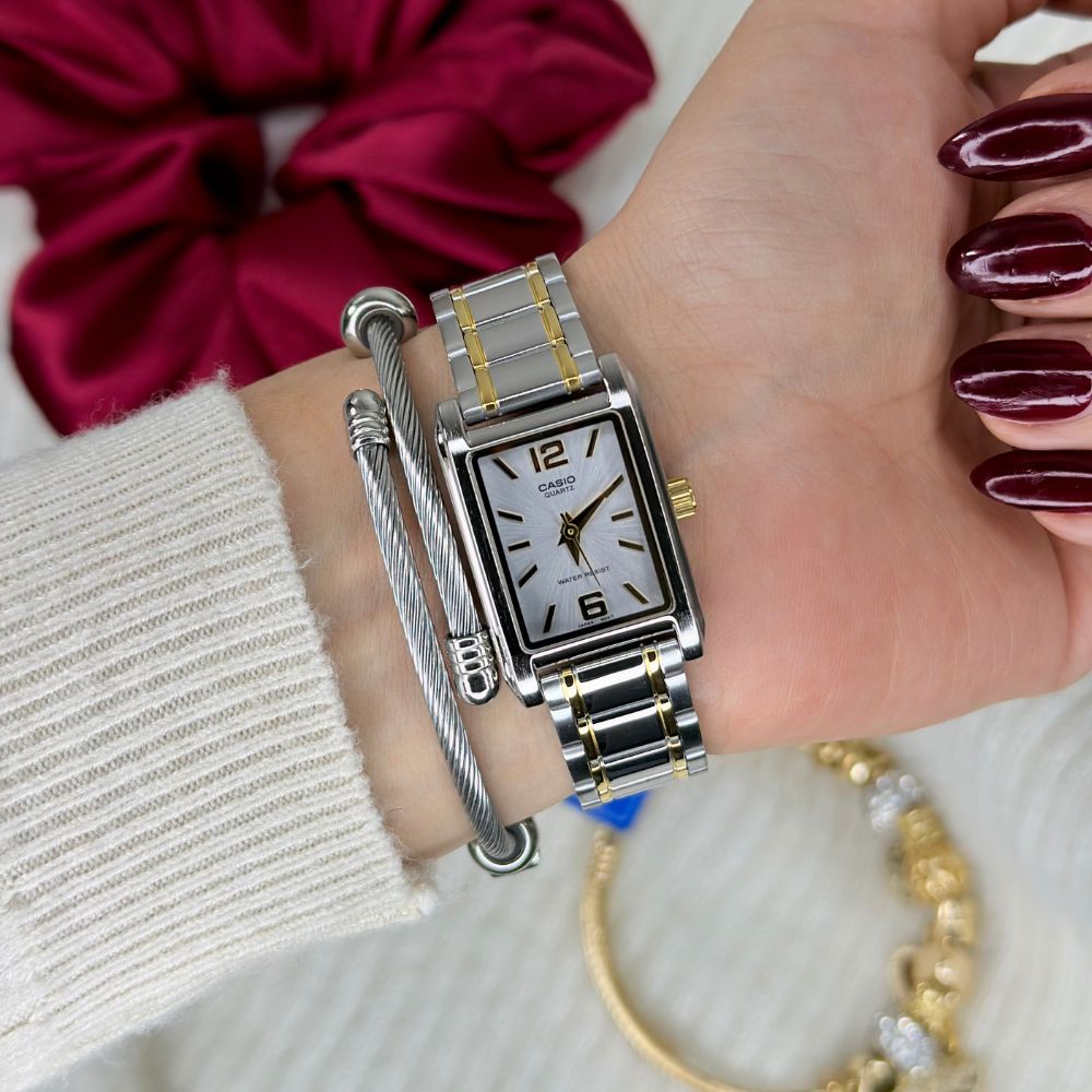 Reloj Casio LTP-1235SG-7A Mujer Acero Plateado | CAS-M-177