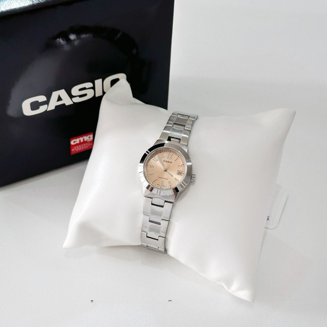 Reloj Casio LTP-1241D-4A3 Mujer Acero Plateado Melón | CAS-M-119