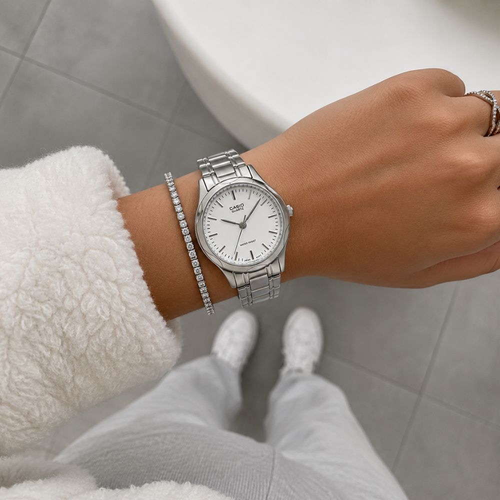 Reloj Casio LTP-1275D-7ADF Mujer Acero Plateado | CAS-M-86