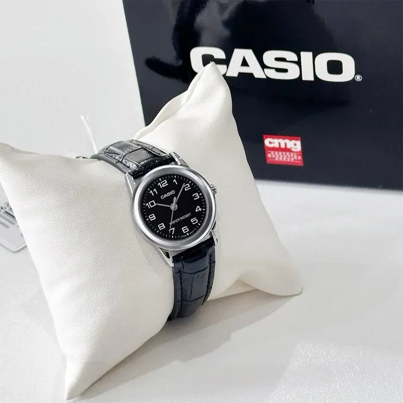 Reloj Casio LTP-V001L-1B Mujer Cuero Negro | CAS-M-127