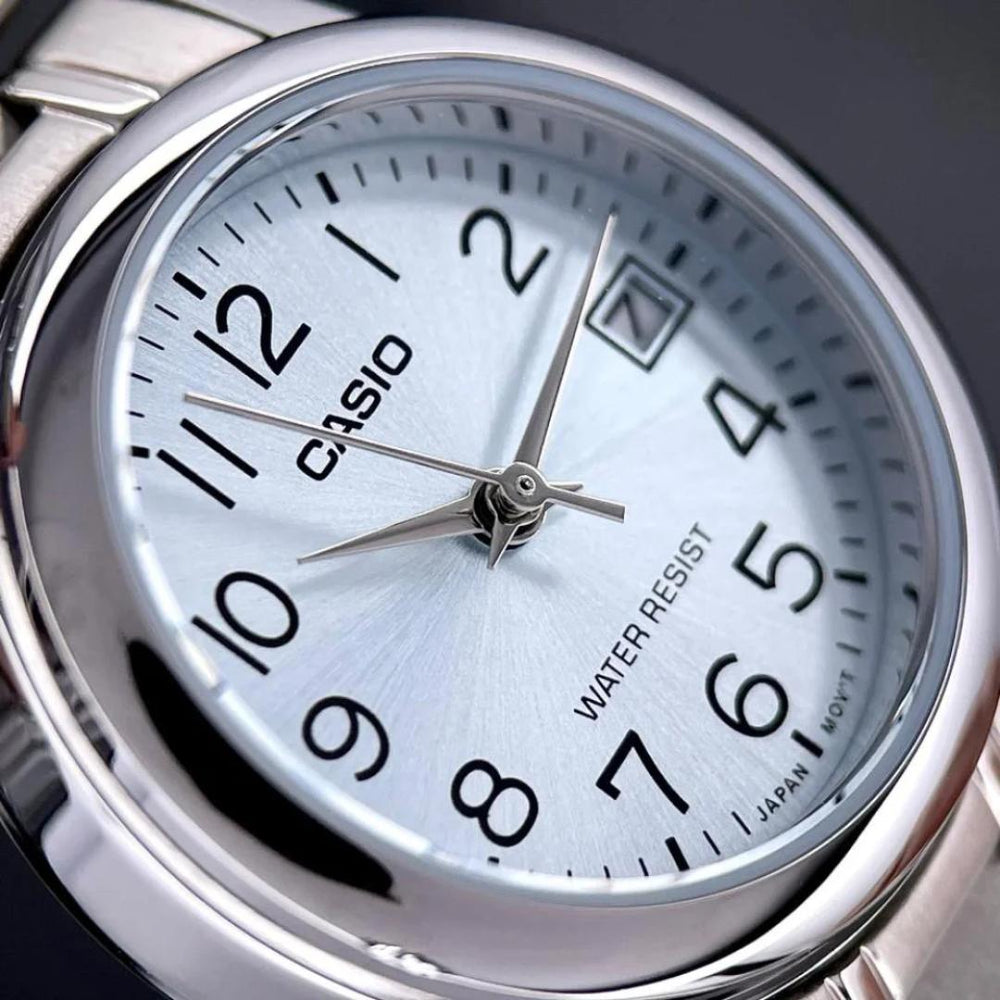 Reloj Casio LTP-V002D-2B Mujer Celeste Plateado Sunray | CAS-M-27