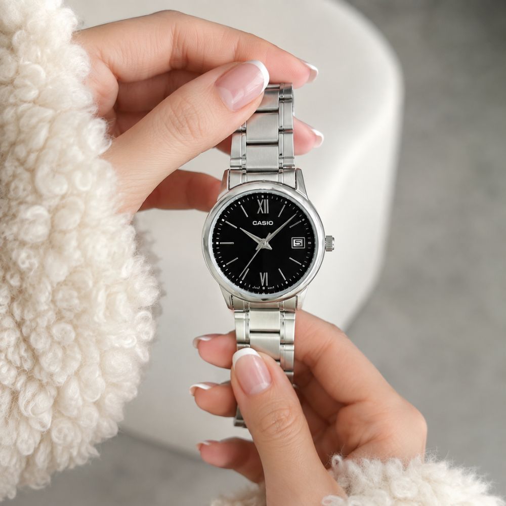 Reloj Casio LTP-V002D-1B3U Mujer Acero Plateado | CAS-M-84