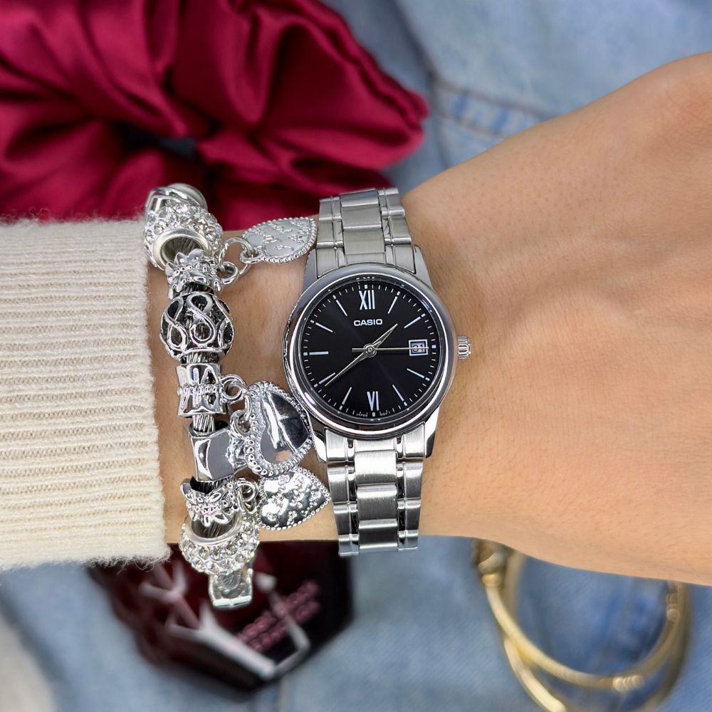 Reloj Casio LTP-V002D-1B3U Mujer Acero Plateado | CAS-M-84