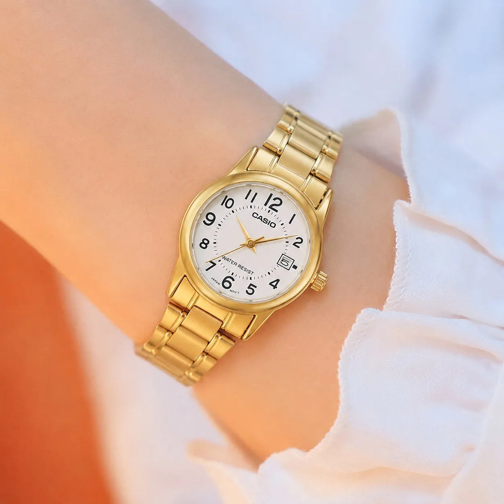 Detalle esfera easy reader Casio LTP-V002G-7BU