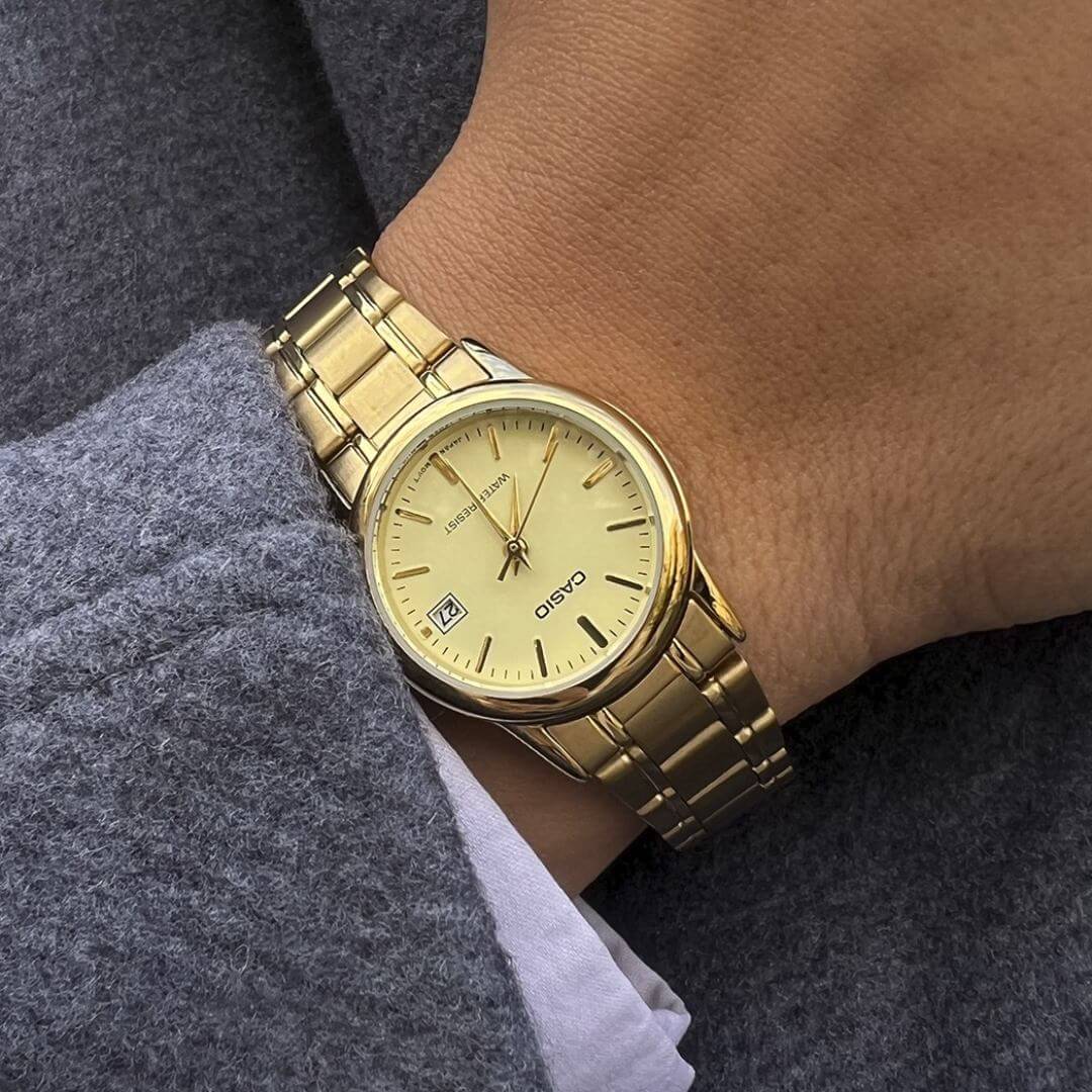 Reloj Casio LTP-V002G-9A Mujer Acero Dorado | CAS-M-30