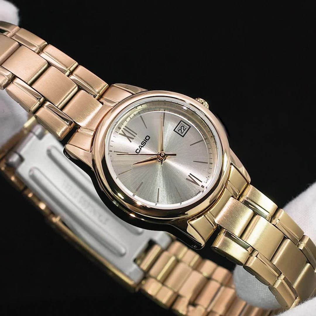 Reloj Casio LTP-V002G-9B Mujer Acero Dorado | CAS-M-71