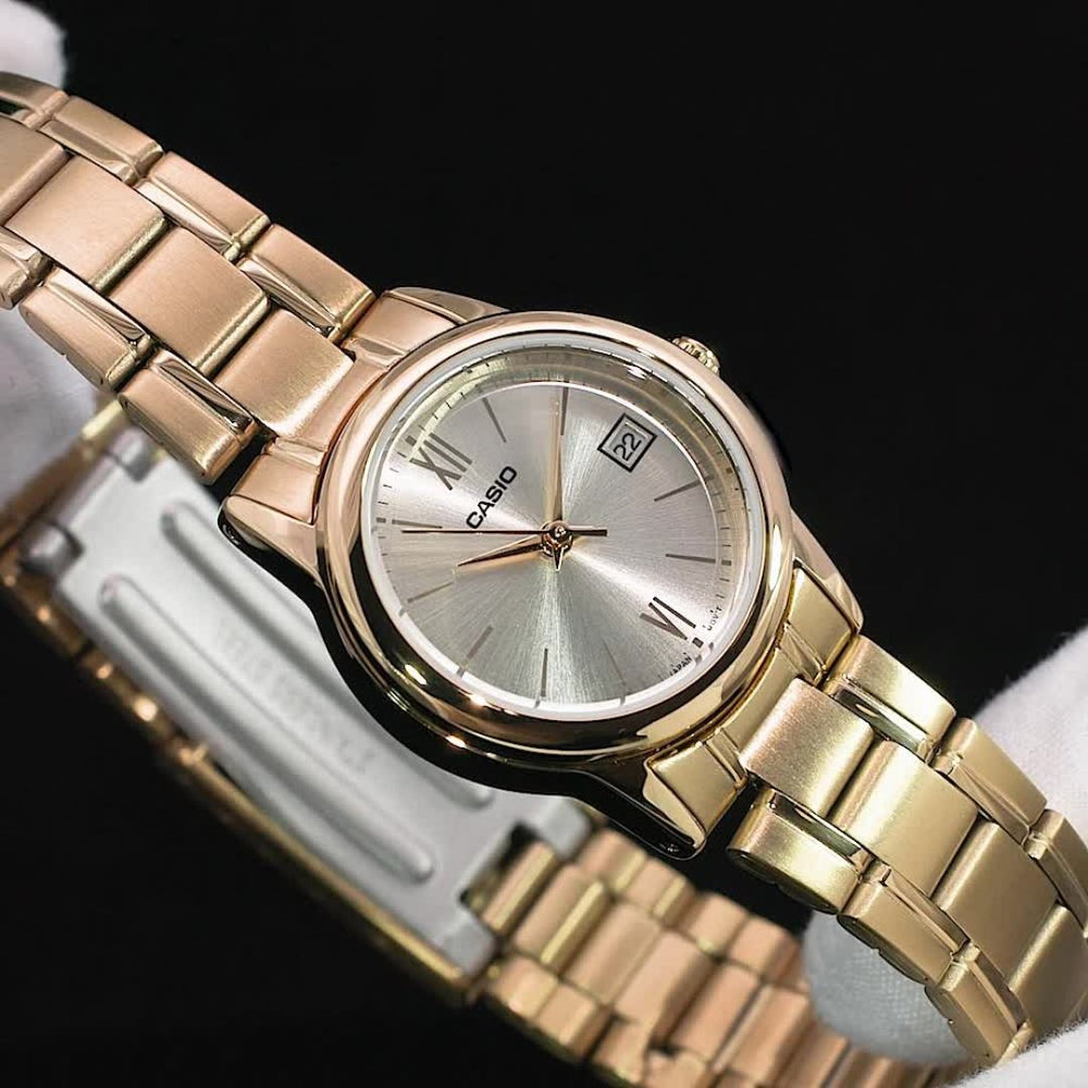 Reloj Casio LTP-V002G-9B Mujer Acero Dorado | CAS-M-71