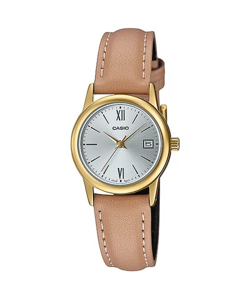 Reloj Casio LTP-V002GL-7B3UDF dorado con esfera blanca para mujer