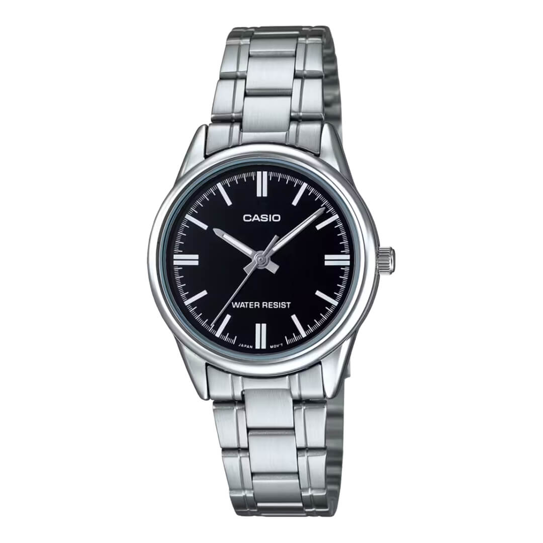 Reloj Casio LTP-V006G-7B dorado con esfera negra para mujer