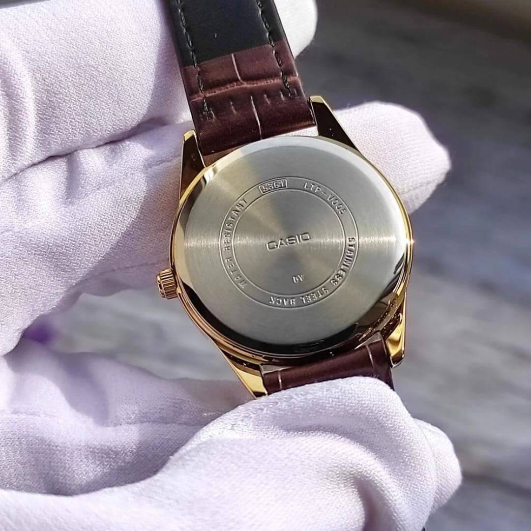 Reloj Casio LTP-V005GL-1B2 Mujer Cuero Marrón | CAS-M-59