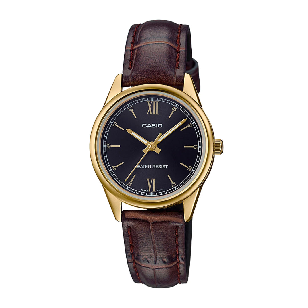 Reloj Casio LTP-V005GL-1B2 Mujer Cuero Marrón | CAS-M-59