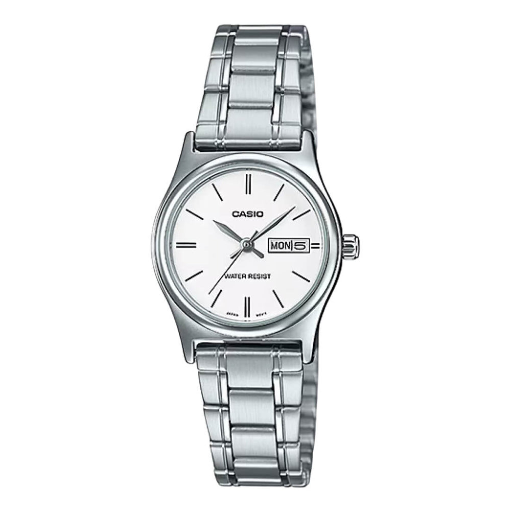 Reloj Casio LTP-V006D-7B2 plateado con esfera sunray para mujer
