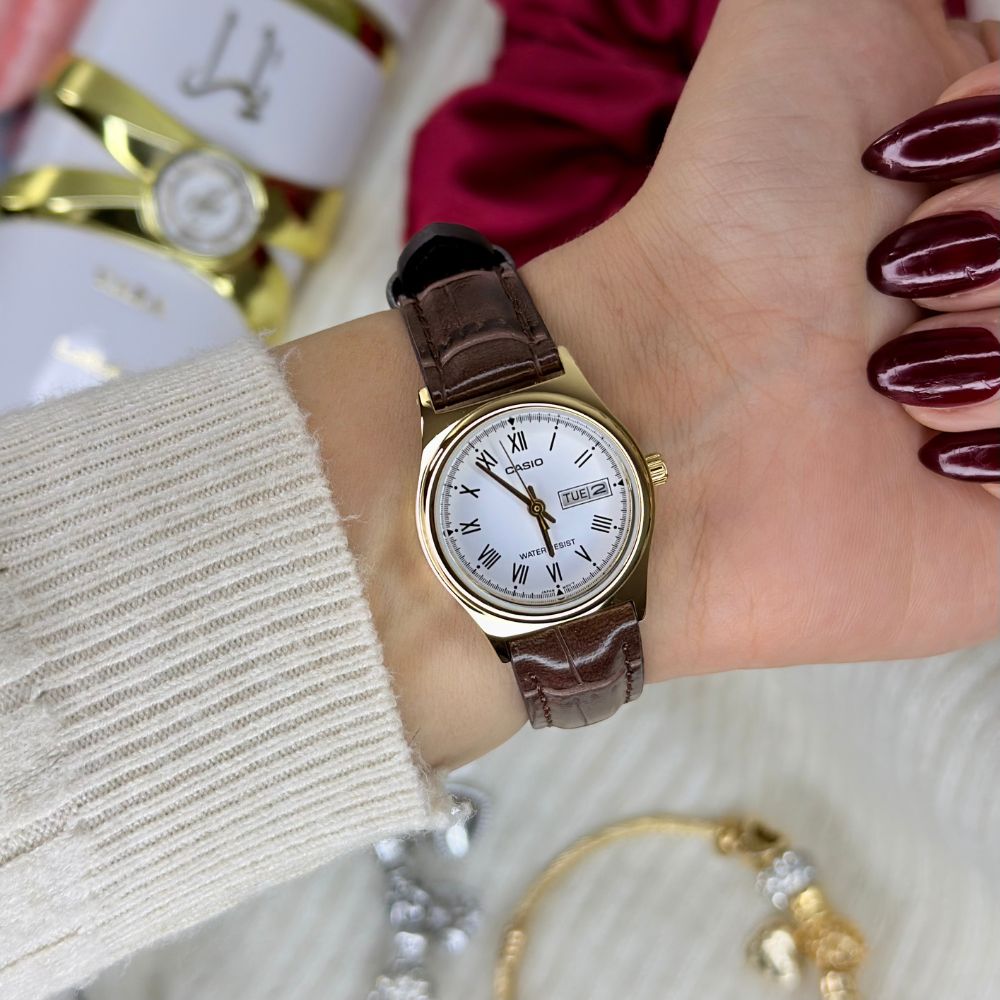 Reloj Casio LTP-V006GL-7B Mujer Cuero Marrón | CAS-M-168