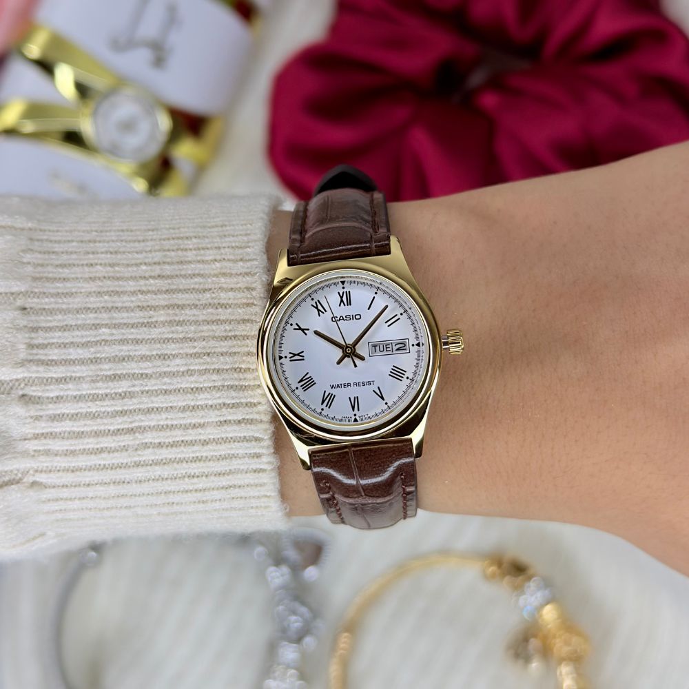 Reloj Casio LTP-V006GL-7B Mujer Cuero Marrón | CAS-M-168