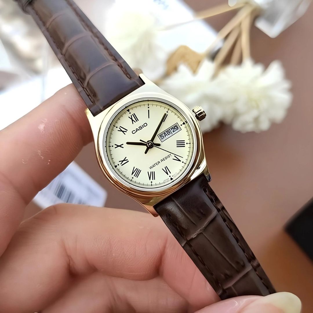 Reloj Casio LTP-V006GL-9B Mujer Cuero Marrón | CAS-M-214