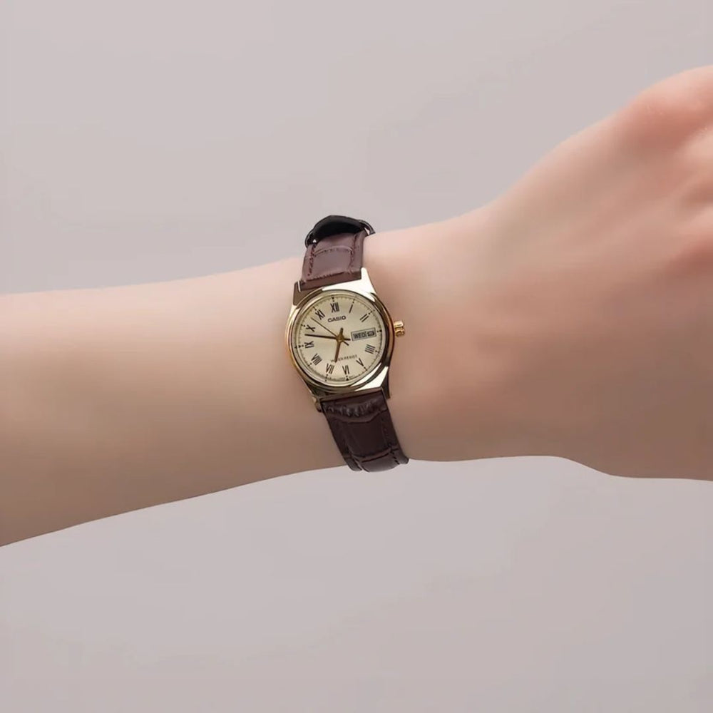 Reloj Casio LTP-V006GL-9B Mujer Cuero Marrón | CAS-M-214