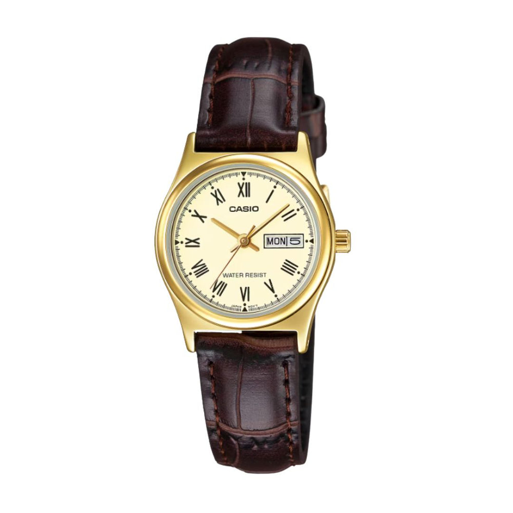 Reloj Casio LTP-V006GL-9B Mujer Cuero Marrón | CAS-M-214