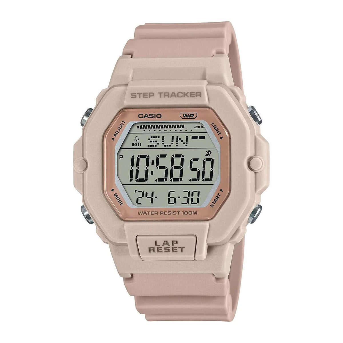 Reloj Casio LWS-2200H-4AV rosado digital deportivo para mujer