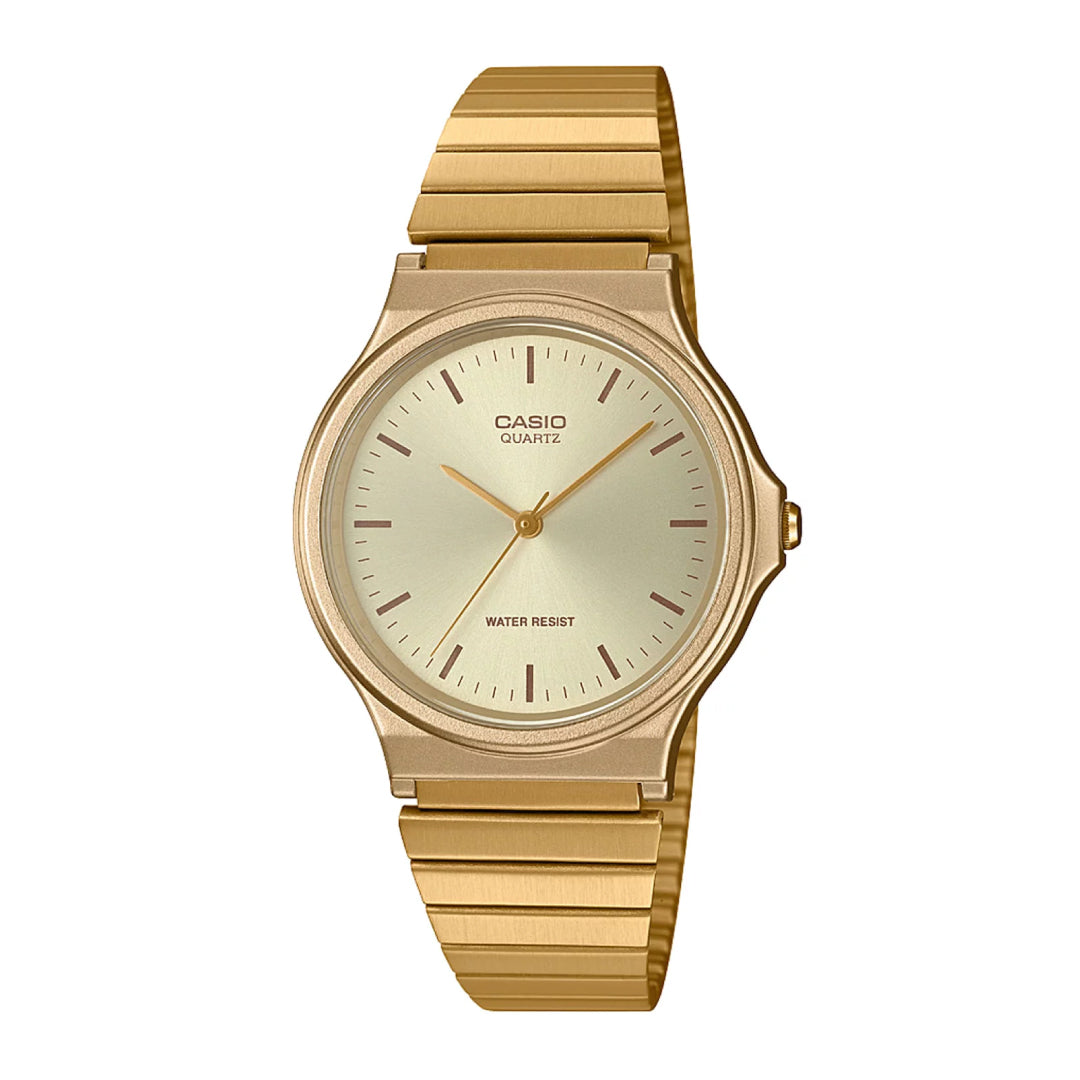 Reloj Casio MQ-24G-9E para mujer con brazalete de acero dorado