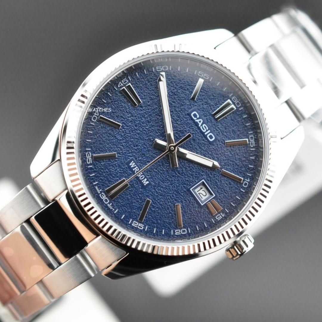 Reloj Casio MTP-1302DA-2A Hombre Plateado Azul | CAS-276