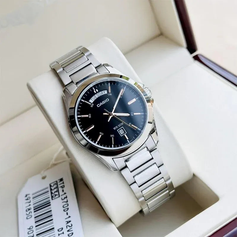 Reloj Casio MTP-1370D-1A1 Hombre Acero Plateado | CAS-140