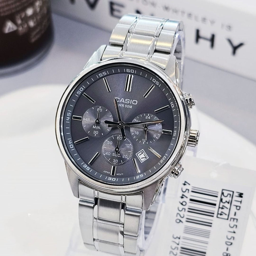 Reloj Casio MTP-E515D-8A Hombre Plateado Gris | CAS-290