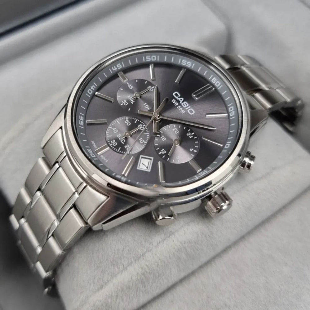Reloj Casio MTP-E515D-8A Hombre Plateado Gris | CAS-290