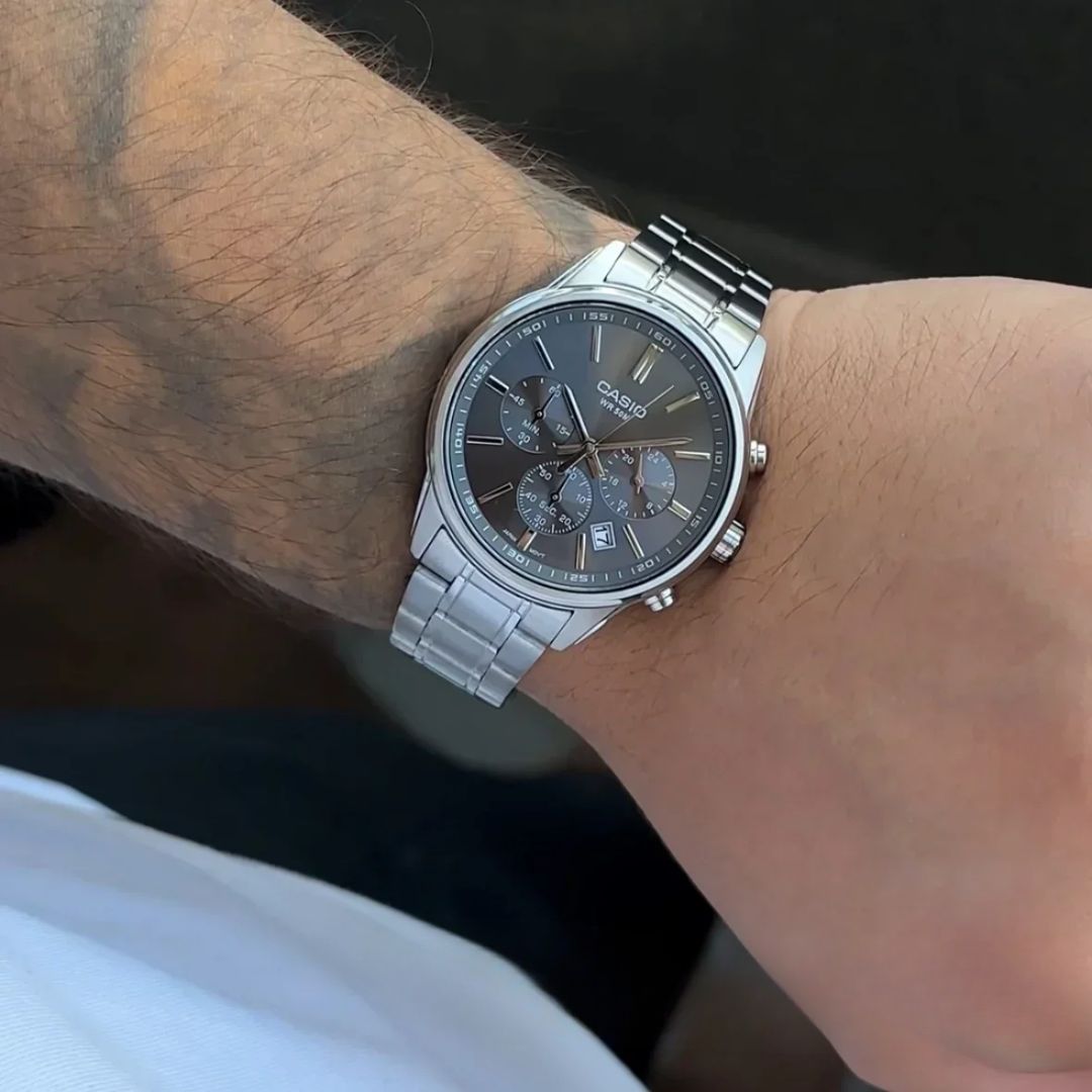 Reloj Casio MTP-E515D-8A Hombre Plateado Gris | CAS-290