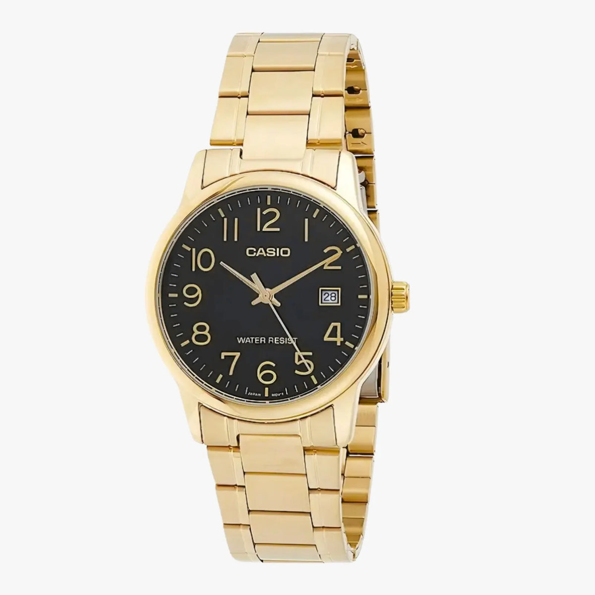 Reloj Casio MTP-V002G-1B dorado con esfera negra para hombre